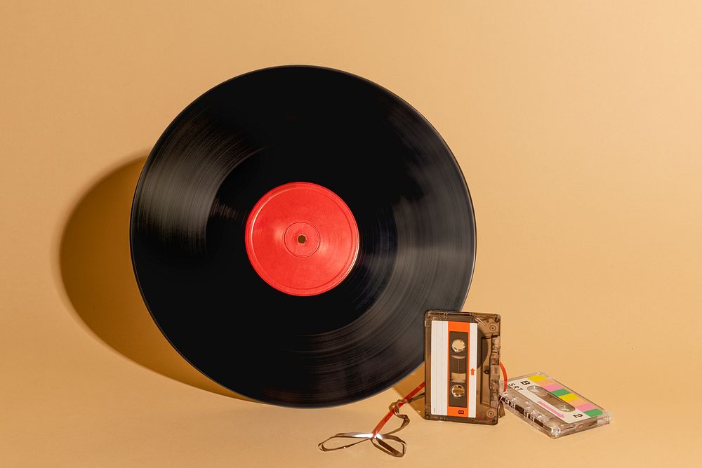 Vinyl record and a cassette tape design resource  