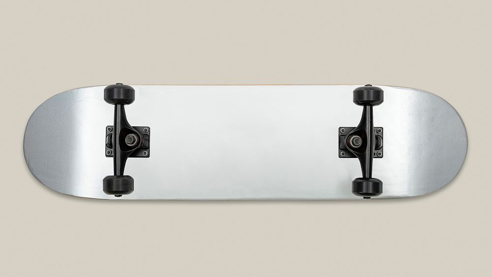 Silver plain color under the skateboard mockup