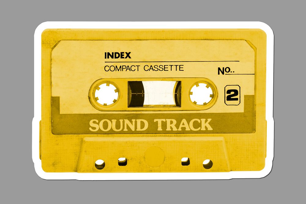 Retro cassette tape on a gray background