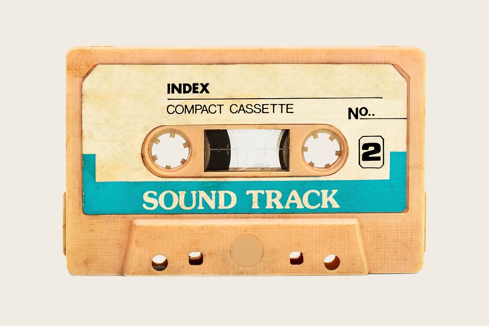 Retro cassette tape mockup on a cream background