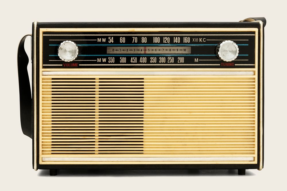 Portable retro radio mockup design resource