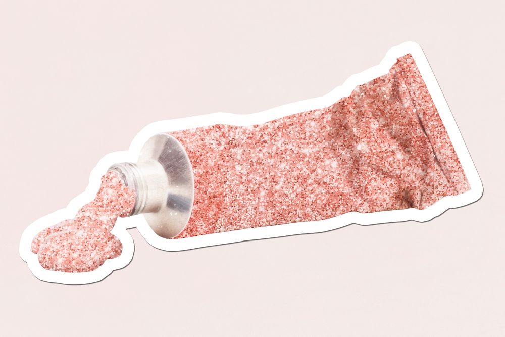 Pink glitter color tube mockup design resource