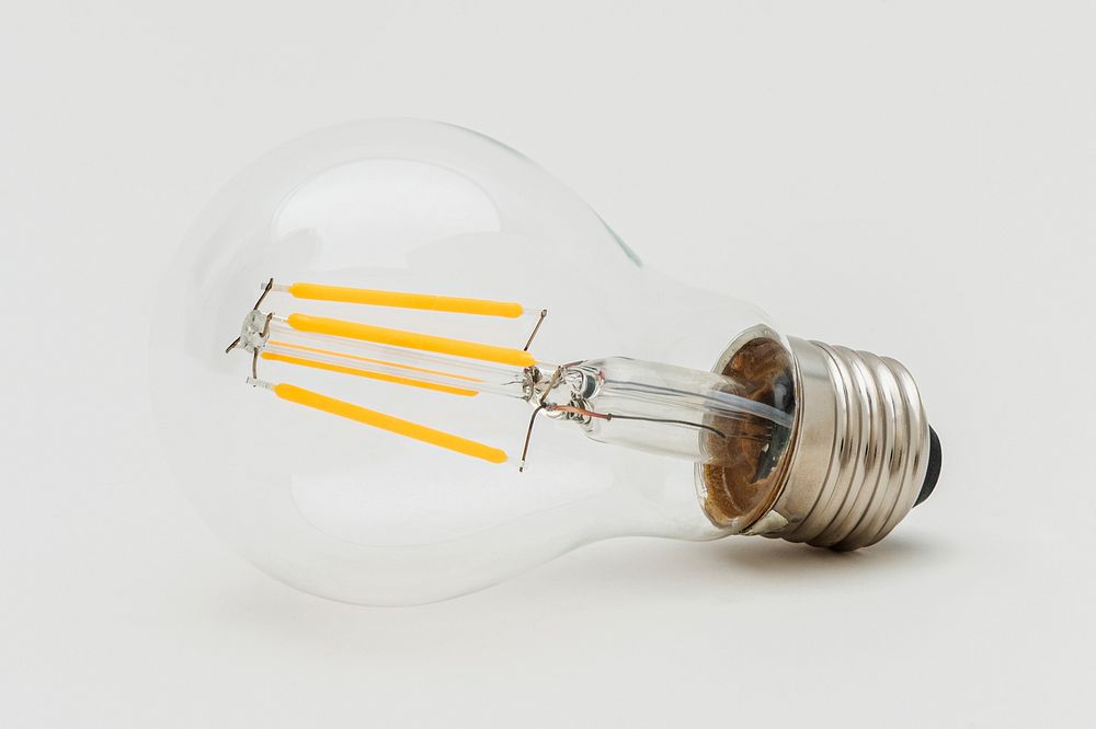 Edison light bulb on a gray background