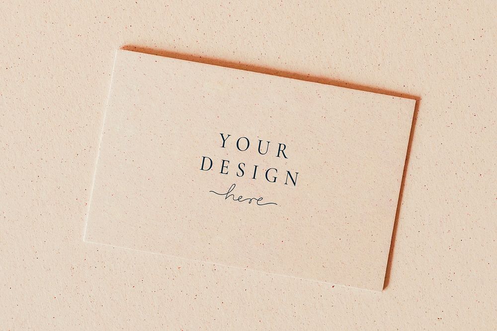 Blank business card on beige background template