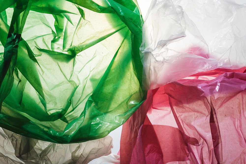 Colorful disposable plastic waste 