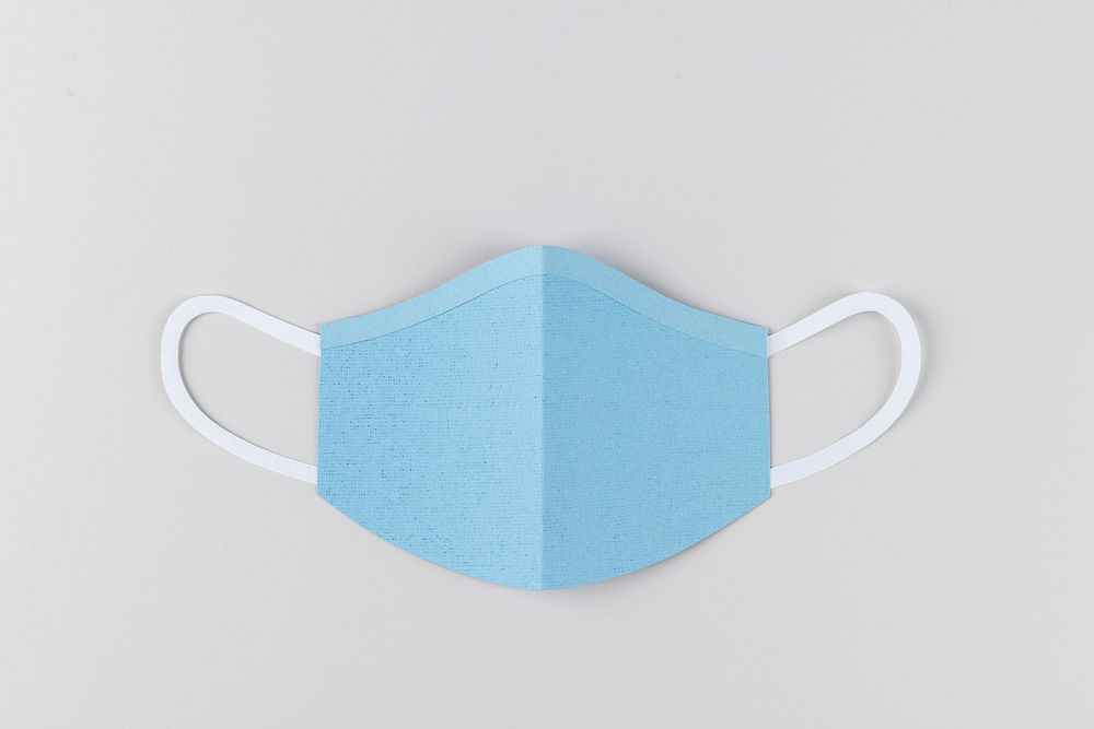 Paper craft surgical mask on a gray background illustration