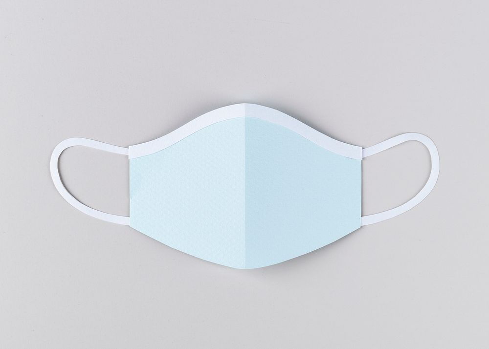 Paper craft surgical mask on a gray background illustration