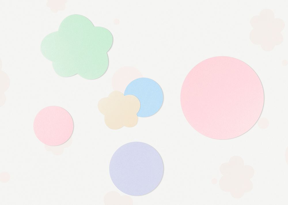 Pastel paper craft bubble mockup