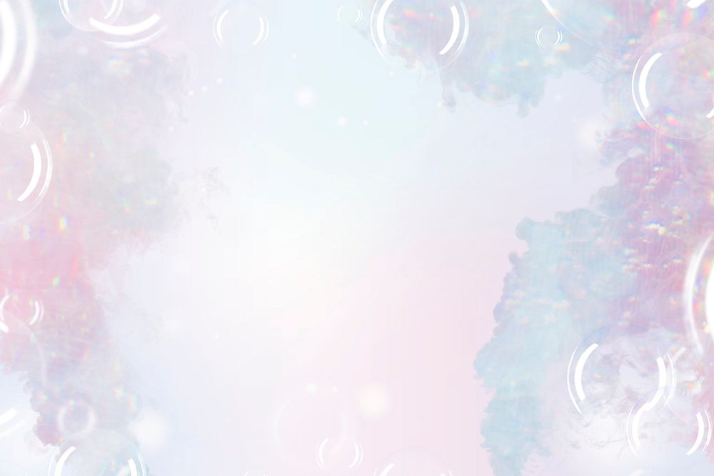 Transparent soap bubble pattern on a pastel background wallpaper