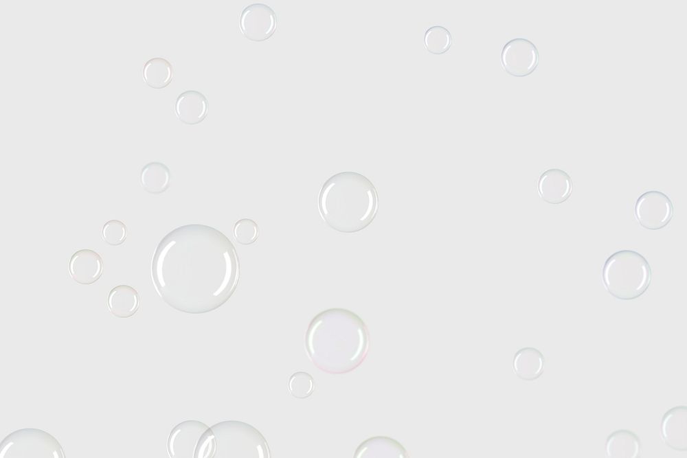 Transparent soap bubble pattern design element on a gray background