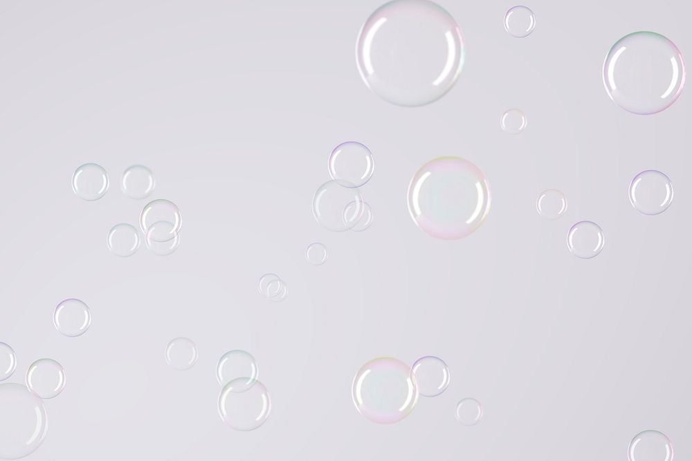 Transparent soap bubble pattern design element on a gray background