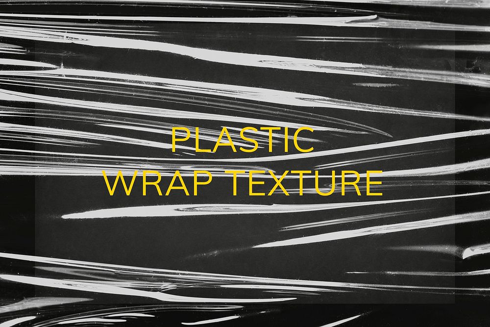 Plastic wrap texture design element on a black background mockup
