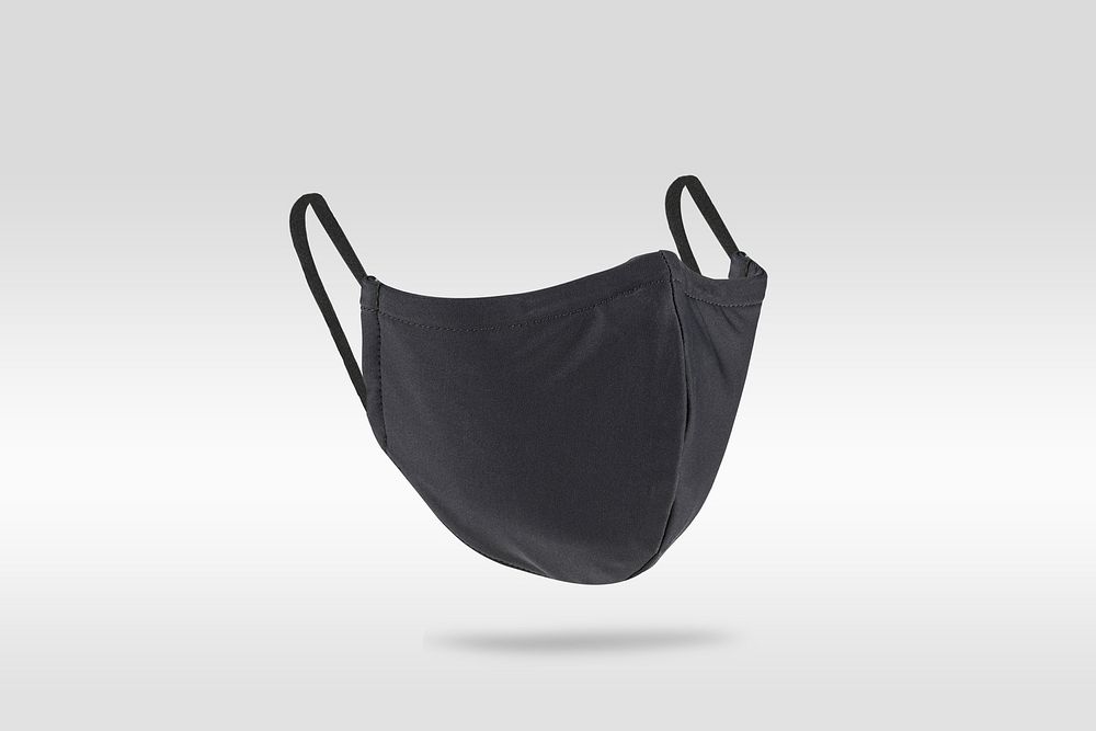 Black protective fabric face mask
