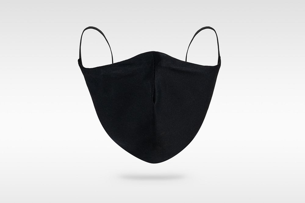 Black protective fabric face mask