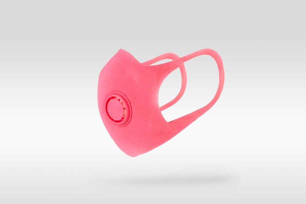 Pink foam mask with valve design element