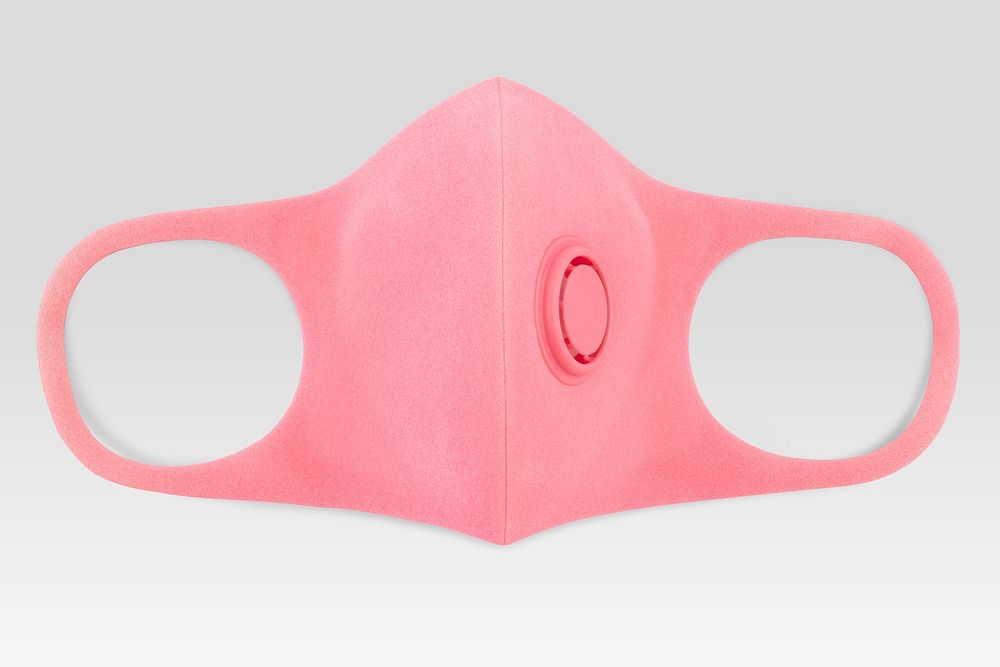 Pink foam mask with valve mockup