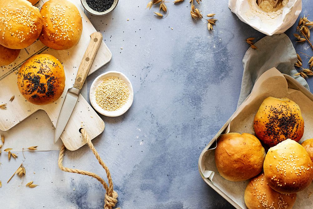 Homemade bread rolls on a table