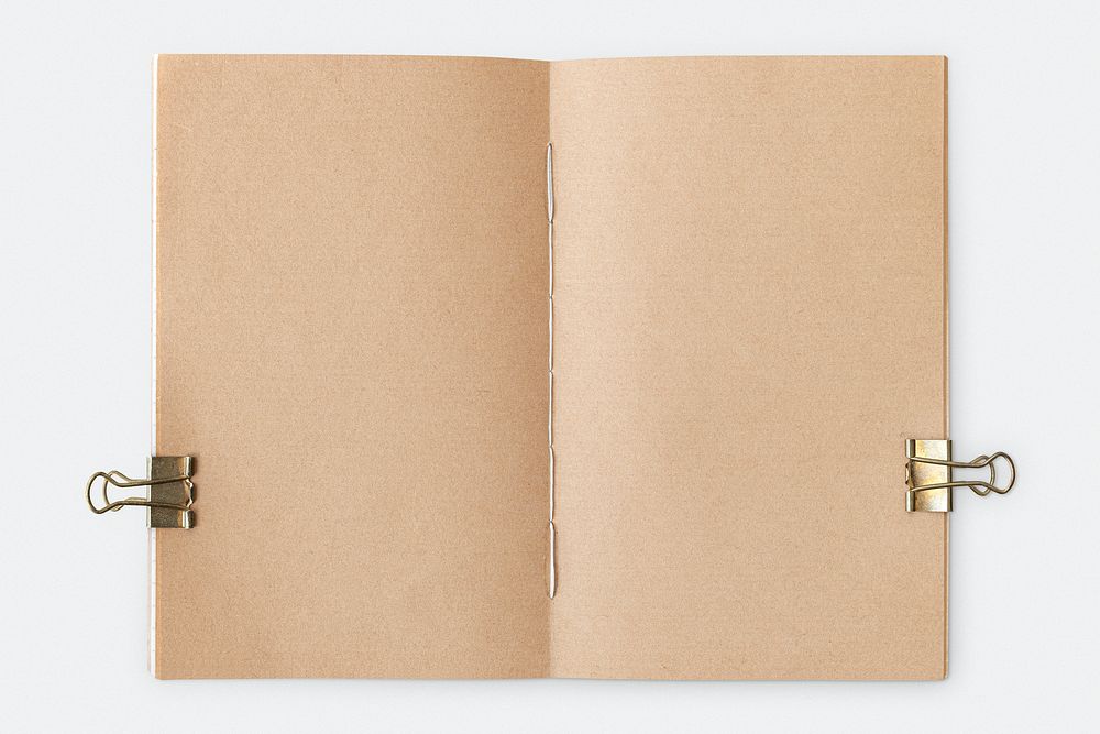 Blank plain natural paper notebook page mockup