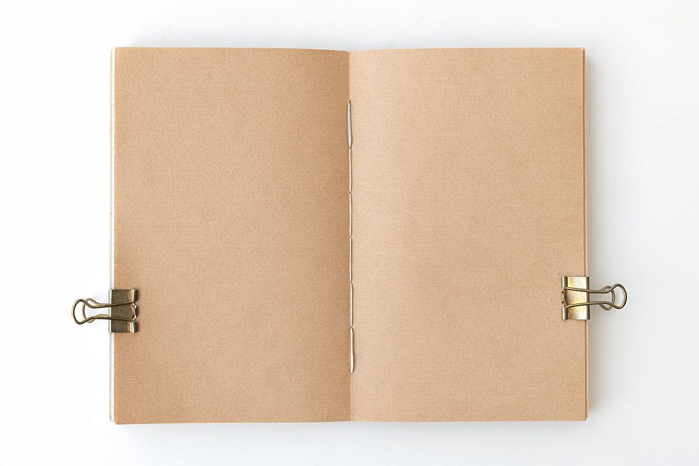 Blank plain natural paper notebook page