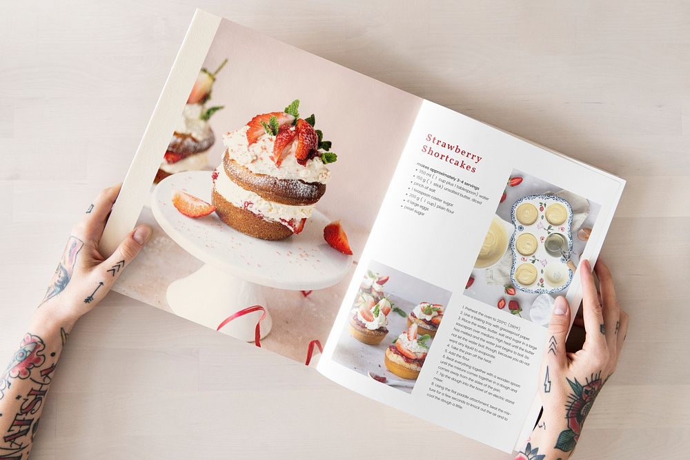 Cookbook mockup psd dessert recipes handbook