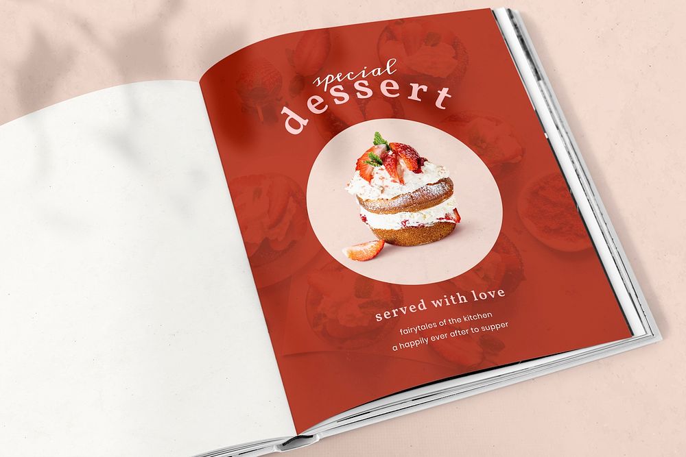 Special dessert recipe cookbook mockup psd