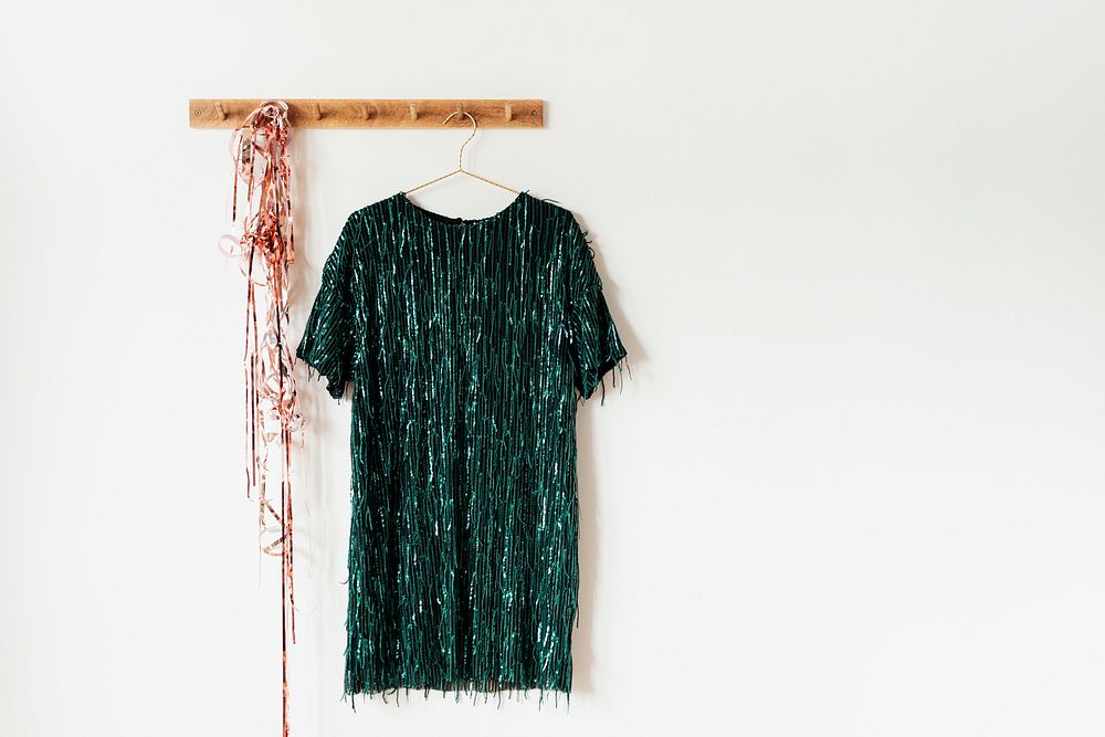 Fringe dress on a wall hanger 