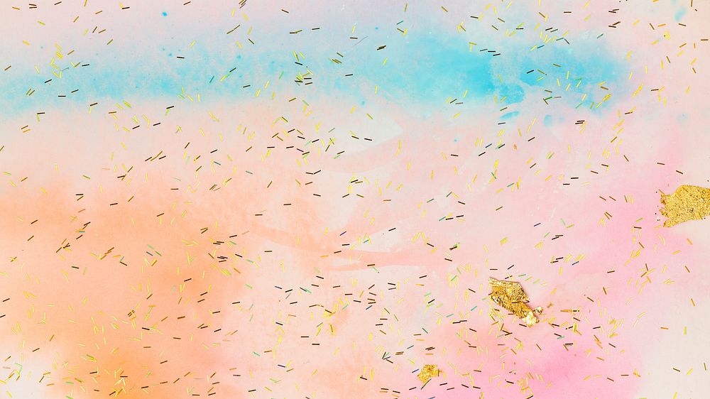 Gold shimmery confetti pastel banner