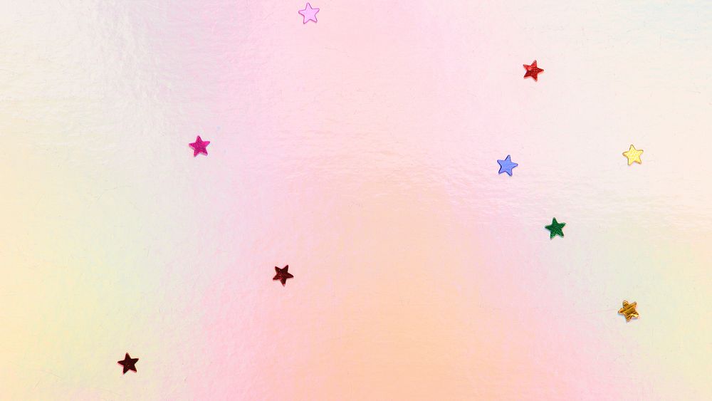 Star confetti pink holographic banner background