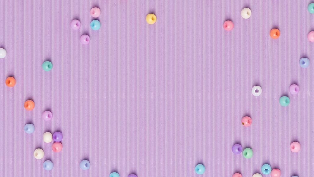 Pastel beads border purple banner