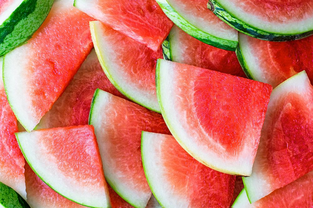 Aesthetic cut watermelon fruit background