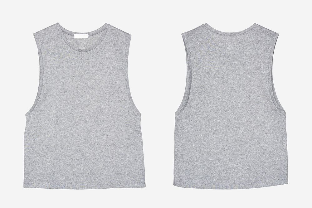 Gray muscle shirt mockup psd streetwear fashion