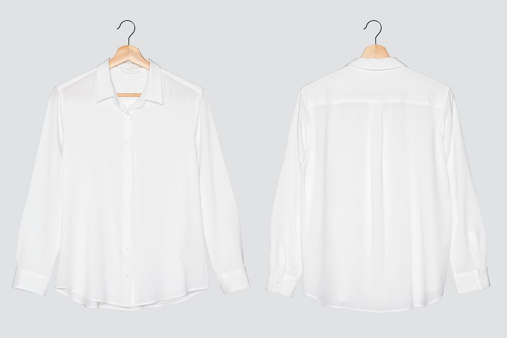 White blouse mockup psd women&rsquo;s casual apparel