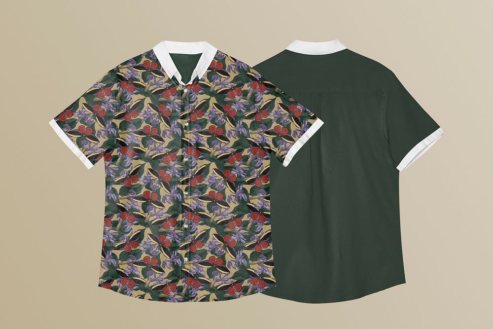 Hawaiian shirt mockup psd men&rsquo;s casual apparel