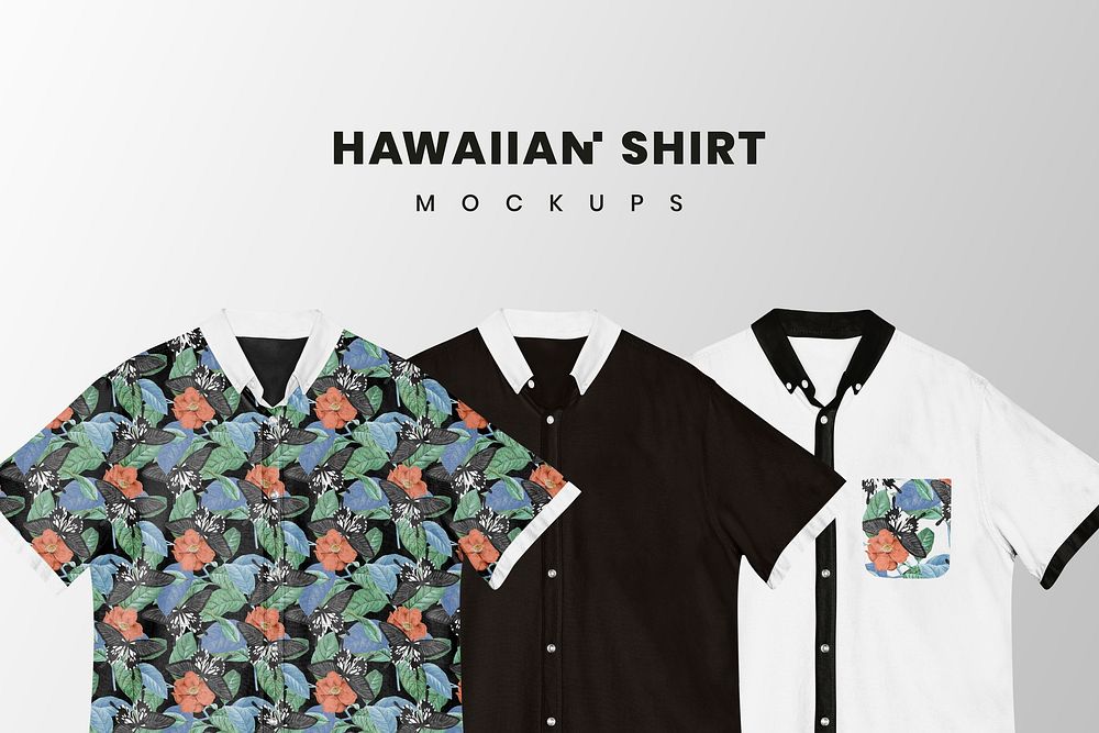 Hawaiian shirt mockup psd men&rsquo;s casual apparel