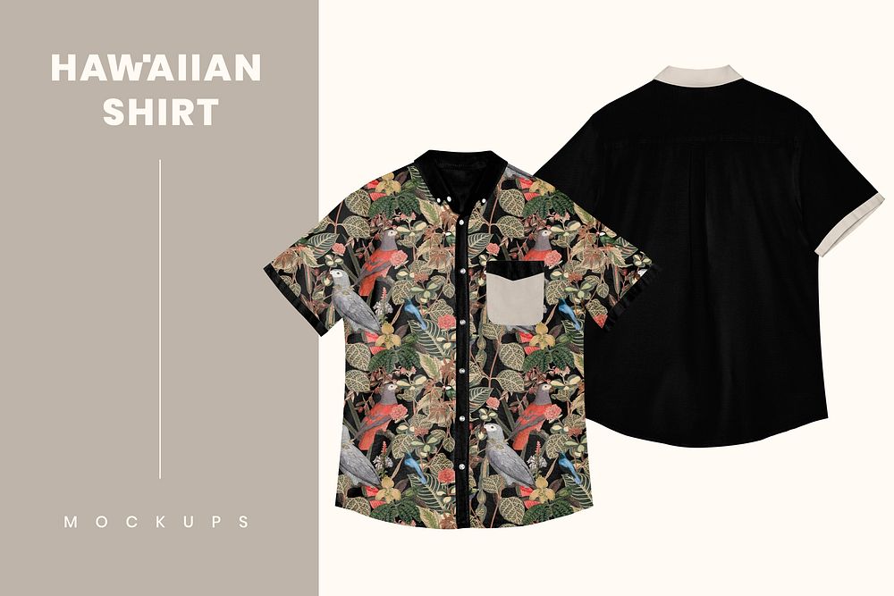 Hawaiian shirt mockup psd men&rsquo;s casual apparel