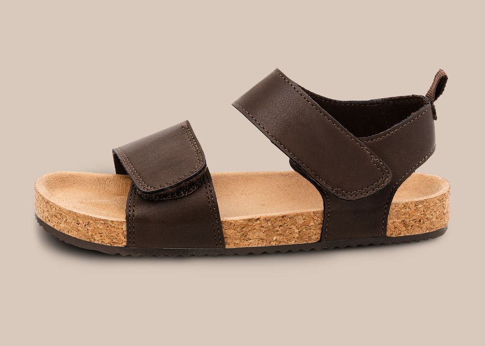 Brown flip flops mockup psd summer footwear fashion