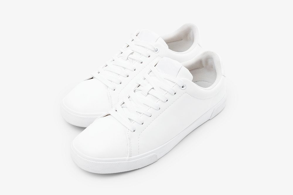 White canvas sneakers mockup psd unisex footwear fashion