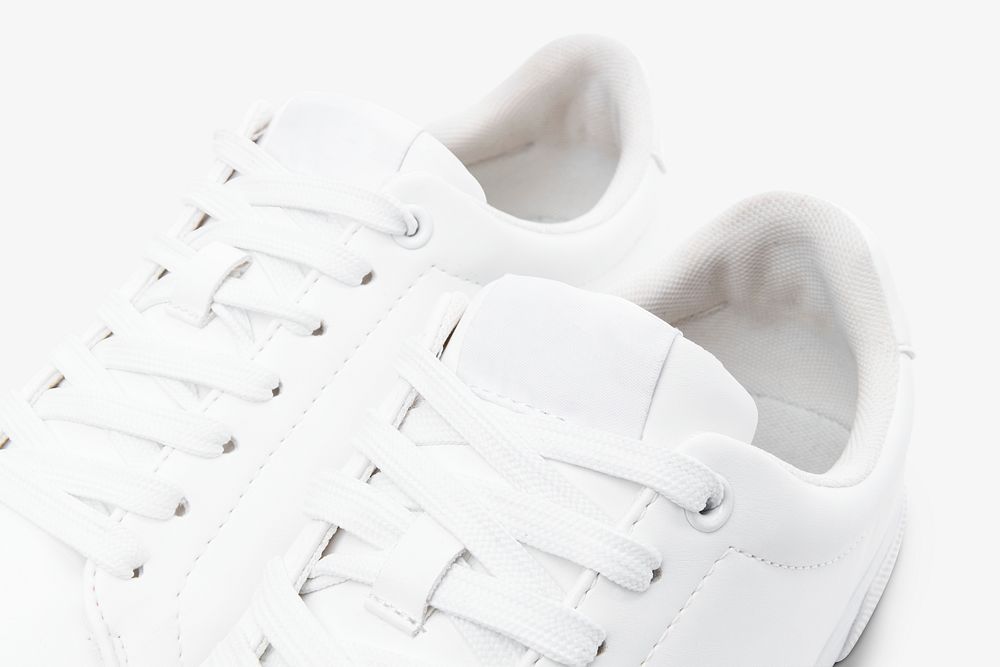 White canvas sneakers mockup psd unisex footwear fashion