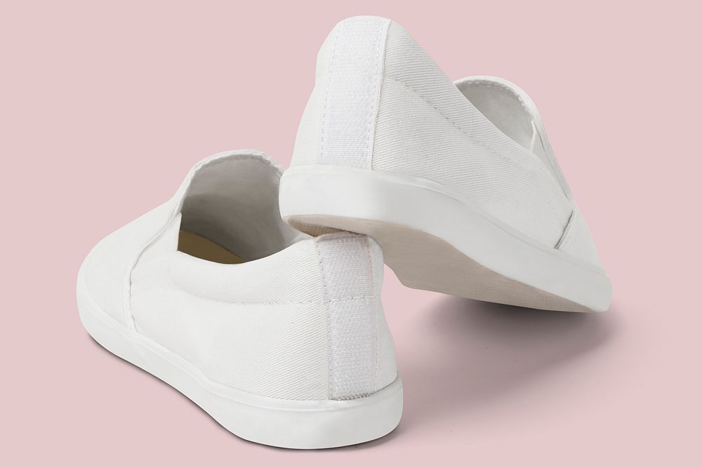 White slip-on mockup psd streetwear sneakers fashion