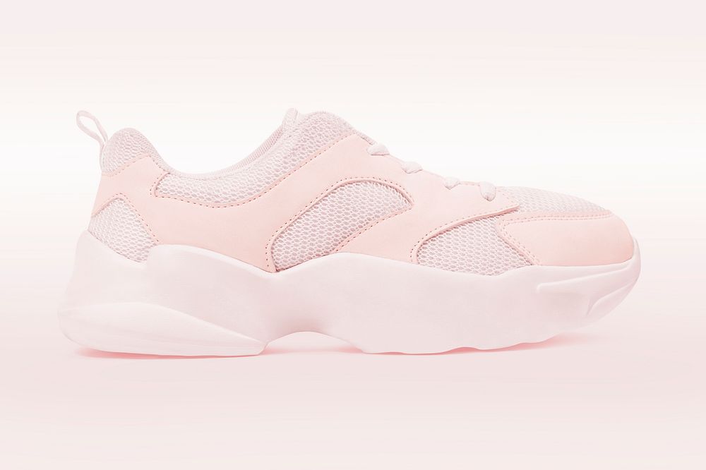 Pink trainer sneakers mockup psd unisex footwear fashion