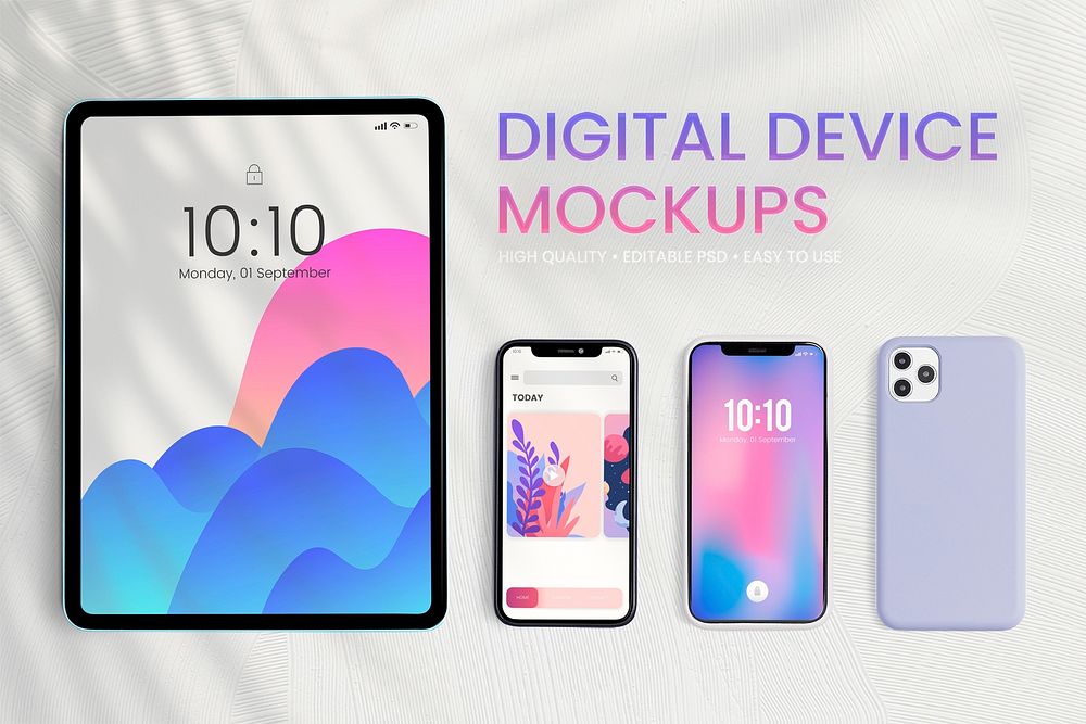 Digital device psd tablet and phone mockup 