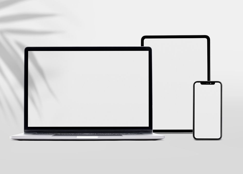 Multi devices mockups psd blank screen technology and electronics