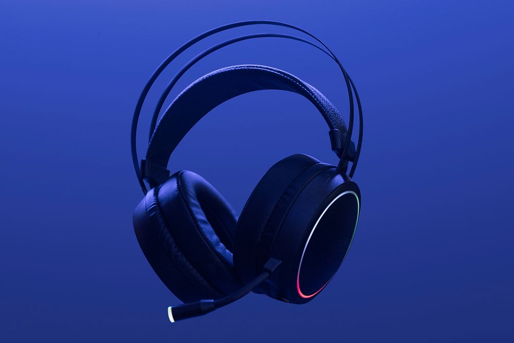 Blue headphones wireless digital device