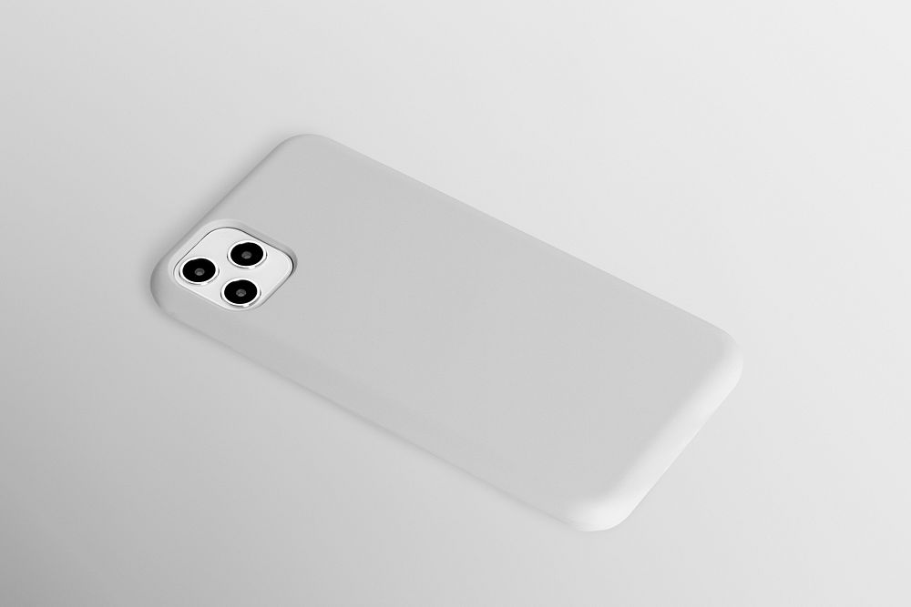 White phone case mockup psd product showcase back view