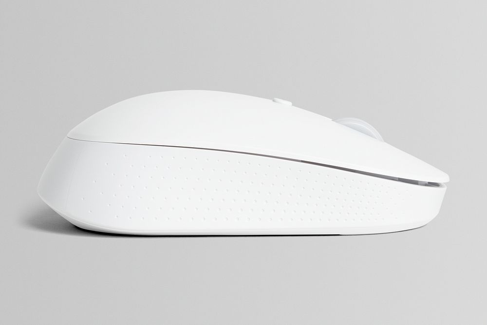 White wireless mouse mockup digital device