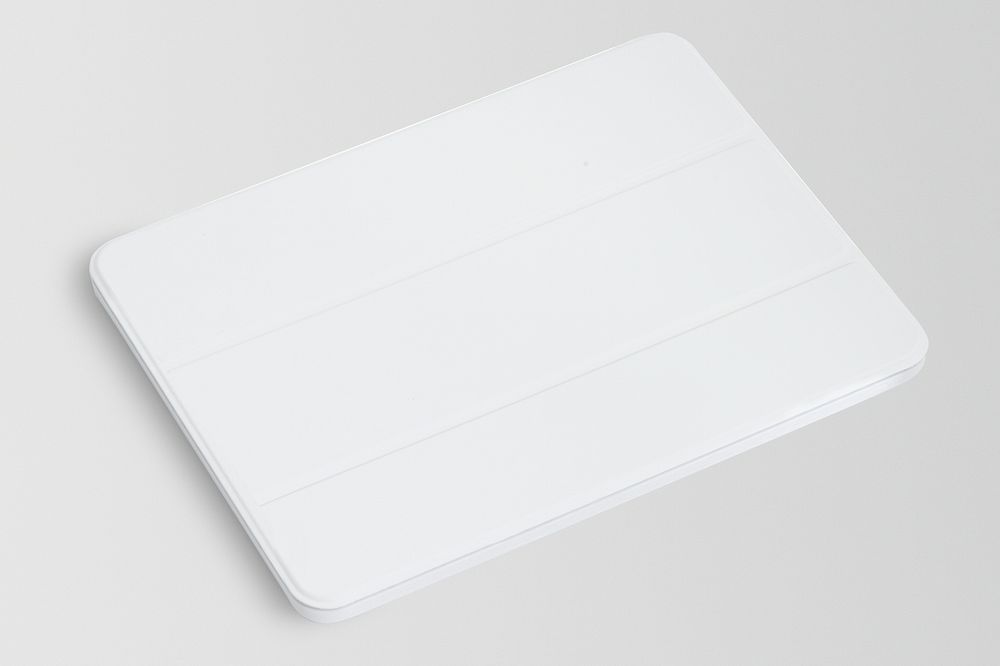 White digital tablet case mockup psd