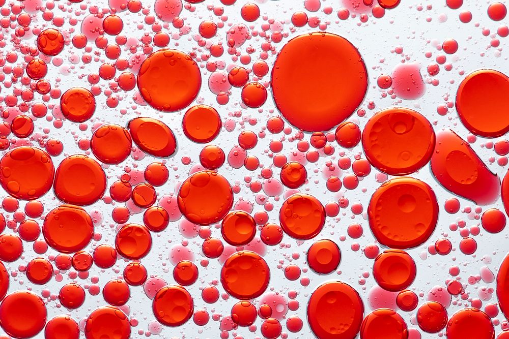 Red abstract background oil bubble in water wallpaper