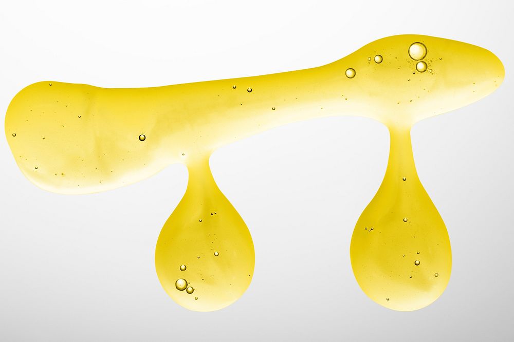 Abstract oil liquid bubble macro shot yellow psd
