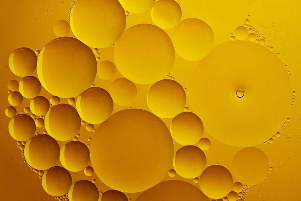Yellow abstract background oil bubble texture wallpaper