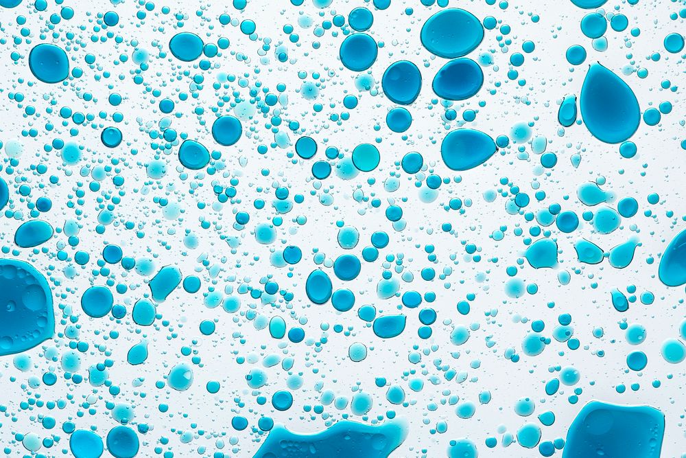 Blue abstract background  oil bubble in water wallpaper